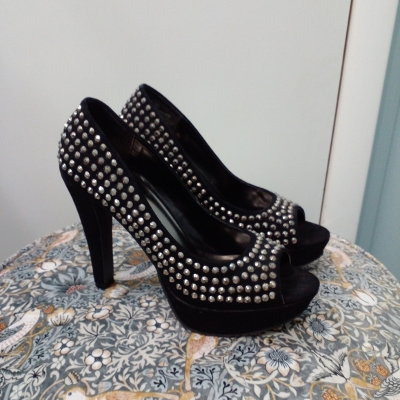 Candies Platform Rhinestone Heels - Picture 5 of 9